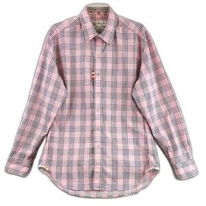 Robert Graham Pink Plaid Button Up Long Sleeve #046732 Size Large Button Up